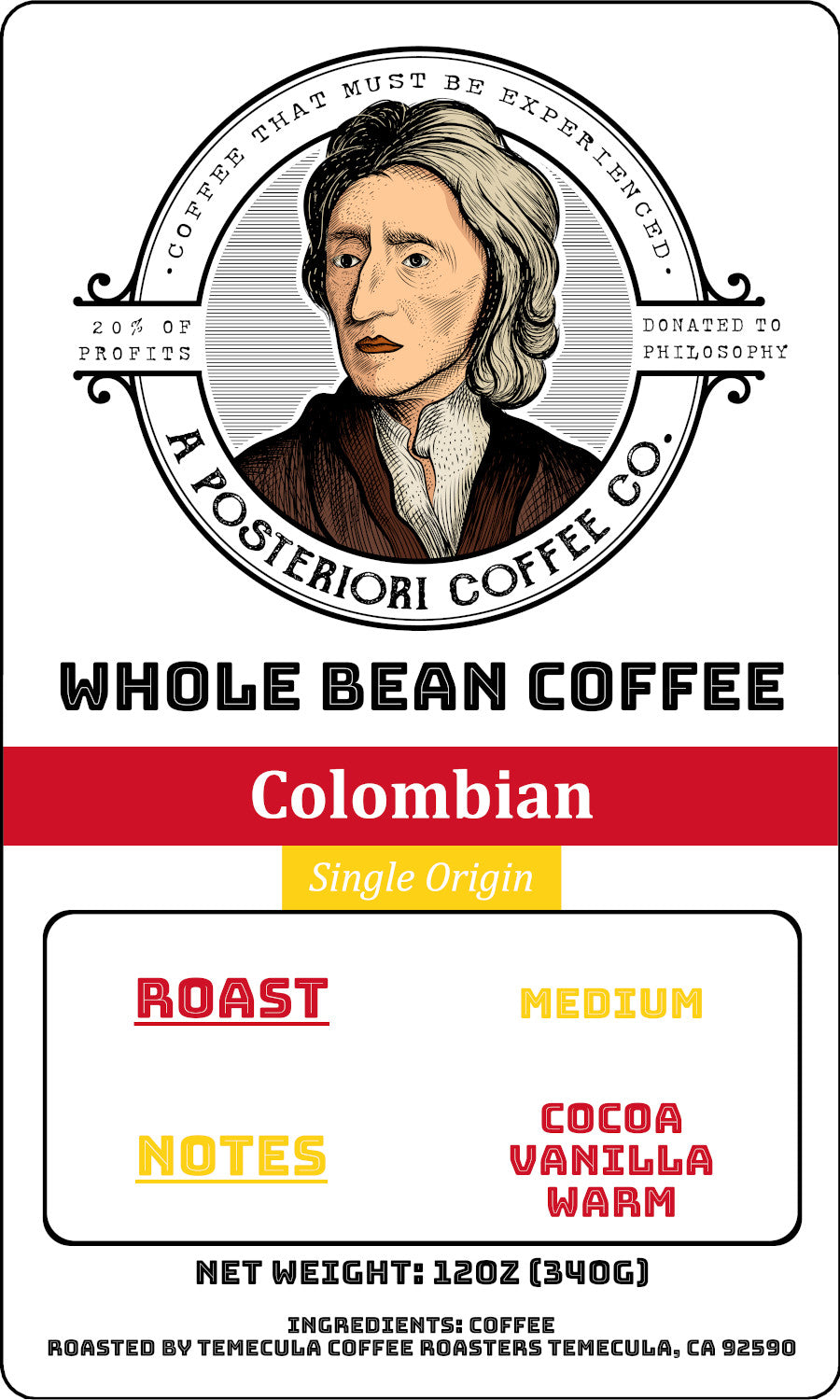 Colombian Single Origin 12 oz Whole Bean