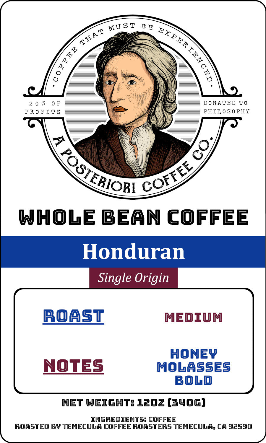 Organic Honduran Single Origin 12 oz Whole Bean